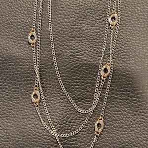 Tocara 3 rows long chain necklace